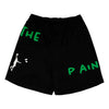[膝上ショート丈] グラフィティー ショーツ ITP26024 - ブラック/アップル